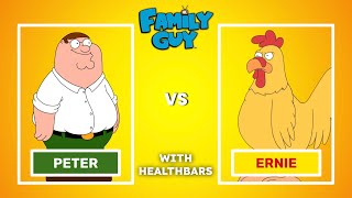 Peter Griffin Vs. Ernie The Chicken - With Healthbars