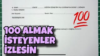 9.Sınıf Coğrafya 1.Dönem 1.Yazılı