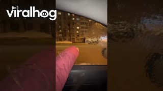 Ice Freezes Solid Over Car Window || Viralhog