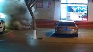 Видео Чифэн, Китай. Взрыв метана в канализации от архив ТВ, Чифын, Китай