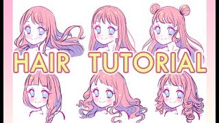 How to draw hair?Voice Over?ENG sub