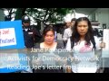 Thai activists protest against the ongoing detention of US citizen Joe Gordon.