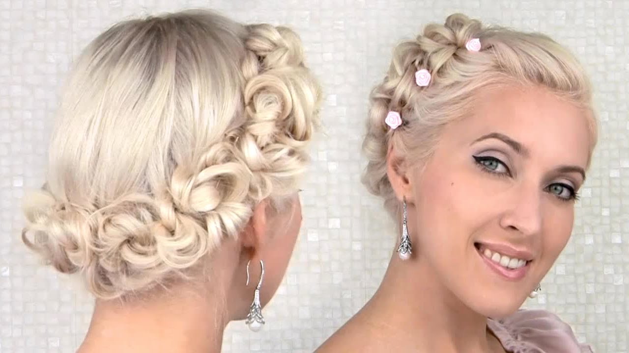 Easy prom/wedding updo hairstyle for medium long hair tutorial ...