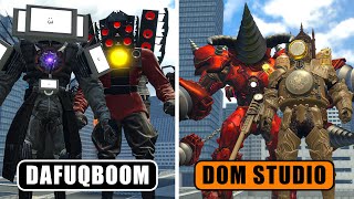 Titans From Dafuqboom Vs Titans From Dom Studio! Who Is Stronger In Garry's Mod? - Skibidi Toilet