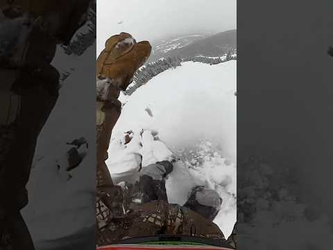 WHEN YOU GET CLIFFED OUT AND STILL SEND IT #SNOWBOARDING #MONTANA