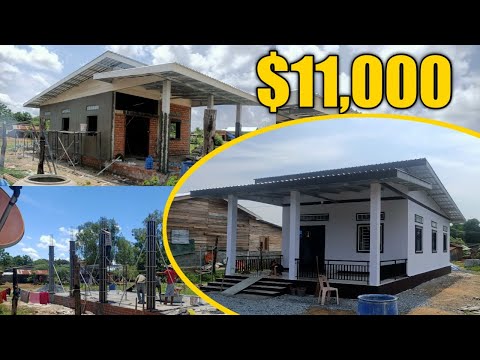 Construction build modern house 6×12m with small budget cost_ម៉ូតផ្ទះក្រពើហាម៉ៅផ្តាច់$11,000