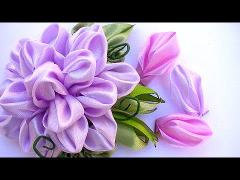 Канзаши из ленты 25 см мастер класс видео