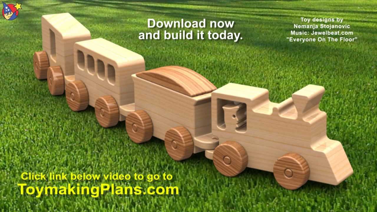 Wood Toy Plans - Happy-Go-Lucky Toy Train - YouTube