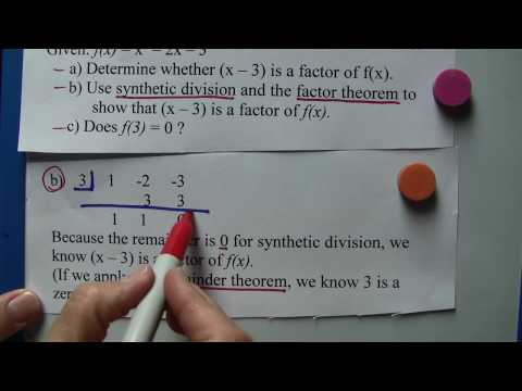 Algebra II: Remainder & Factor Theorems with Synthetic division