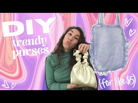 DIY Trendy Bags from Thrifted Fabrics! Bronze Age Scrunchie Bag & Ruffle Tote | Made by Mika - YouTube