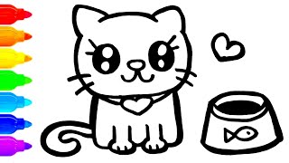 Kolay Kedi Çizimi ve Boyama | Kolay Çizim Ve Boyama ları | Kedi Çizimi