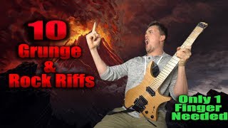10 Classic Grunge Riffs! Only One Finger Needed! Nirvana, Bush, Pearl Jam, Silverchair, The Vines