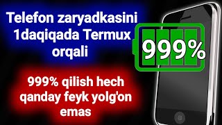 Telefon Zaryadini 999%😱 Qilish  Hech Qanday Yolg'on Feyk Emas Bu Haqiqat Zaryadkani Tez Ko'paytirish