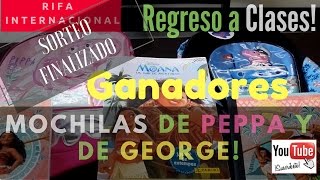 Ganadores Rifa De 2 Mochilas Peppa Y George