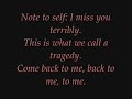 Note To Self - From First To Last ~lyrics~