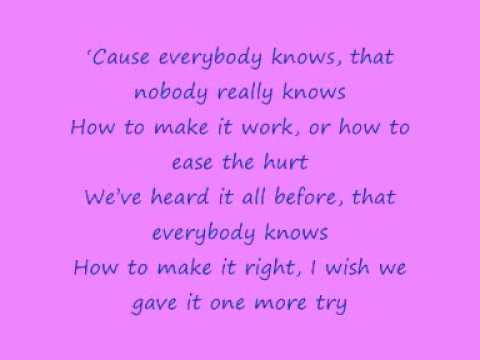 John Legend - Everybody Knows with lyrics
