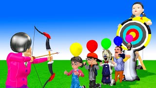 Squid Game 오징어 게임 Vs Scary Teacher 3D - Miss T Troll Zombie Destroy Honeycomb Candy Challenge