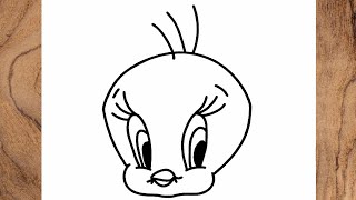 How to draw Tweety Bird easy step by step face