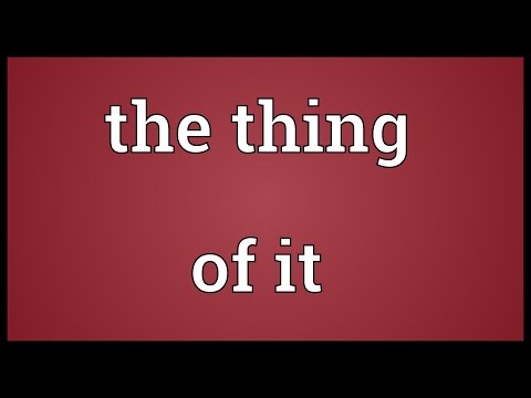 Header of The Thing of It
