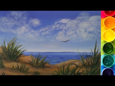Как нарисовать море красками гуашь Как нарисовать море красками гуашь