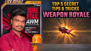 தரமான Free Fire WEAPON Royale Secret Top 5 Tips And Tricks Tamil | PVS GAMING | DUKE SWALLOWTAIL AWM