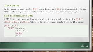 How To Select Rows Where Seqnum Is A Specific Value In Sql