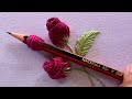 3D Rosebud design| hand embroidery design| embroidery flowers| embroidery tutorial