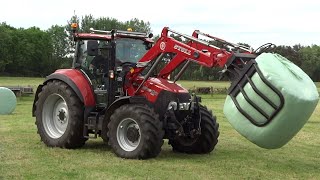 Pressing + Wrapping + Collecting Bales | Case IH + Fendt + McHale + Lely