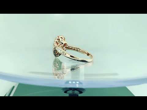 Rose Gold Morganite Engagement Ring, Pear Shaped Morganite and Diamond Wedding Ring, Certified 1.58 Carat Pave Halo Unique Handmade Rose Gold Morganite Engagement Ring, Pear Shaped Morganite and Diamond Wedding Ring, Certified 1.58 Carat Pave Halo Unique Handmade