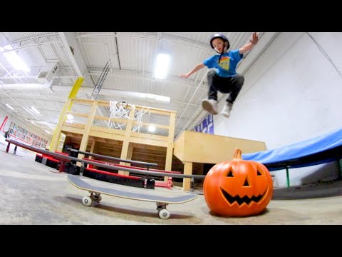 Father & Son Trampoline Skateboard Jump!