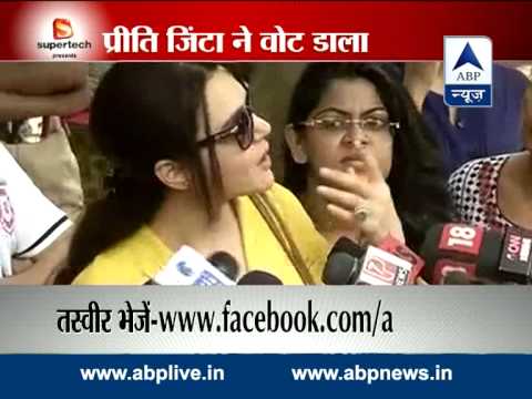 Preity Zinta casts her franchise urges people to vote