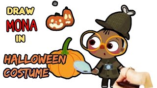 Mona & Sketch Halloween Costume Easy Drawing