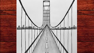 Kolay Pespektif Köprü Çizimi  - 1 Noktalı Manzara Perspektif Çizimi - Perspektif