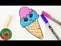 DIY 手工 制作 简单 简易 简笔画 可爱 萌 彩虹 美味 冰激凌 蛋筒 彩铅 棒棒糖 宝宝 绘画 画画 填色 水彩 彩绘 自制