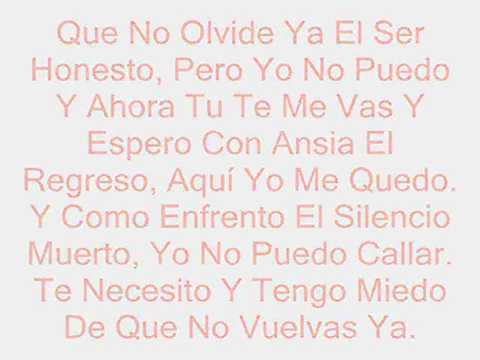 LETRA DE TE VOY A EXTRANAR letra de te voy a extranar: