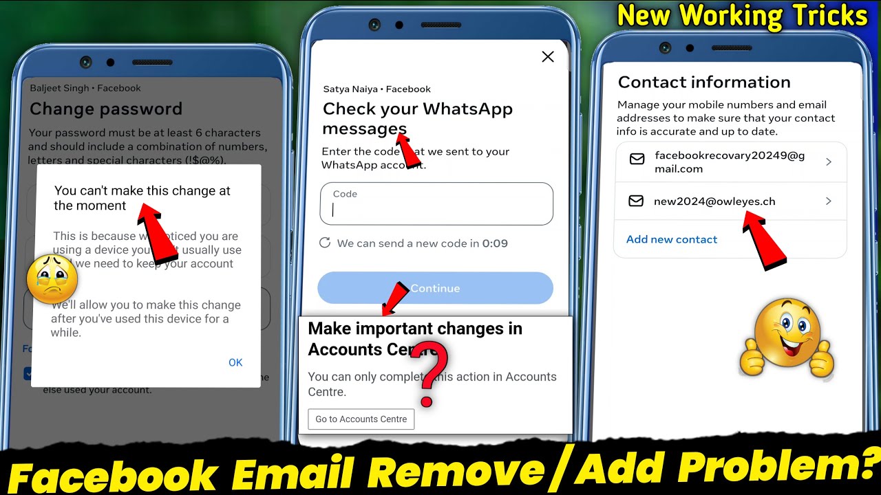 Facebook Email / Number Remove or Add Problem Solutions Facebook Email / Number Remove or Add Problem Solutions