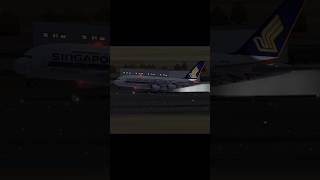 A380-800 Singapore Airlines Landing In Singapore