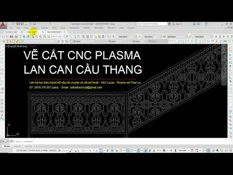 Vẽ AutoCAD vách ngăn lan can cầu thang để cắt CNC Plasma - cắt Laser