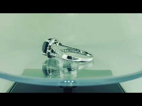 Certified Black Diamond Engagement Ring 4.75 Carat 14K White Gold Halo Pave Huge Handmade Certified Black Diamond Engagement Ring 4.75 Carat 14K White Gold Halo Pave Huge Handmade