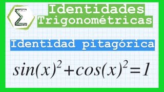 IDENTIDADES TRIGONOMETRICAS básicas | Identidad Pitagórica (1/5) | CURSO de TRIGONOMETRIA Clase #2