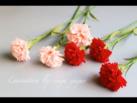 How To Make Carnation By Crepe Paper/Cách làm hoa Cẩm Chướng bằng giấy nhún/ oaihuong handmade