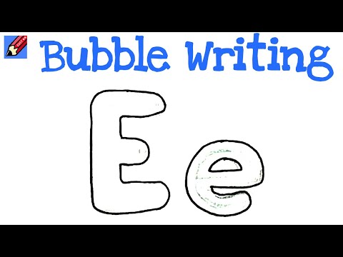 How to Draw Bubble Writing Real Easy - Letter E - YouTube