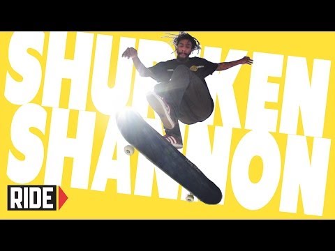 Shuriken Shannon Skateboarding in Slow Motion - Inward Heelflip