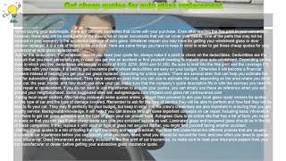 How to : Get cheap quotes for auto glass replacement
