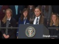 Belfast schoolgirl Hannah Nelson steals show before Barack Obama speech