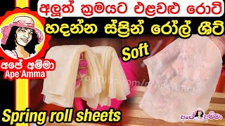 Spring roll sheets for veggie roti by Apé Amma