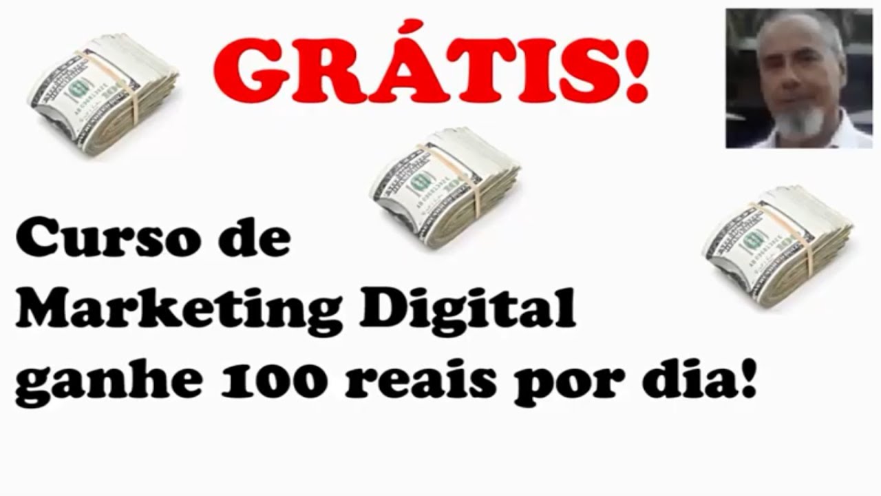 Divulgação do curso grátis de marketing digital ganhe 100 reais por dia!