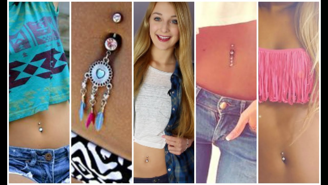Girls showing belly button