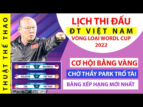 Lịch thi đấu ĐT Việt Nam vòng loại World Cup 2022 | Bảng xếp hạng mới nhất