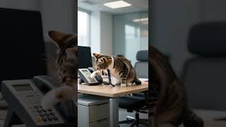 Опять Не Туда Нажал Кот Принимает Звонок В Офисе Cat Office Call
